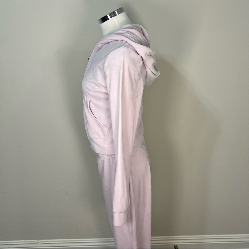 Juicy Couture x Aeropostale Baby Pink Velour Tracksuit Set Y2K Women’s Size M - Picture 10 of 15